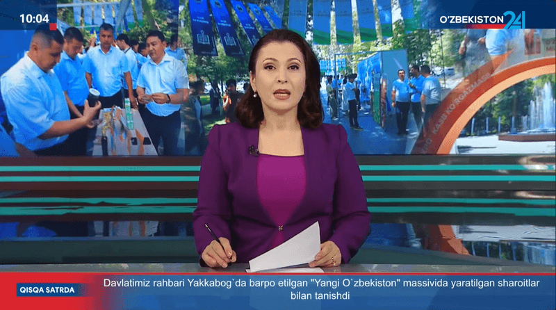 “O‘zbekiston 24” telekanalining “Talaba Expo-2025” haqidagi reportajidan kadr